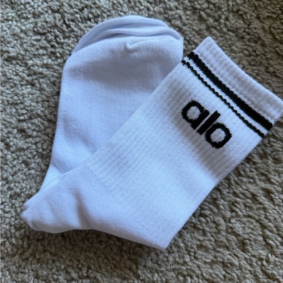 ALO Yoga White and Black Socks - Picture 1 of 2